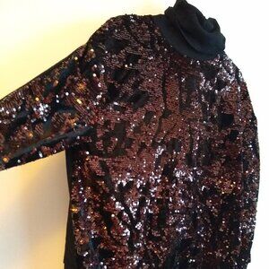 zara sequin rollneck oversize sweatshirt NWOT
